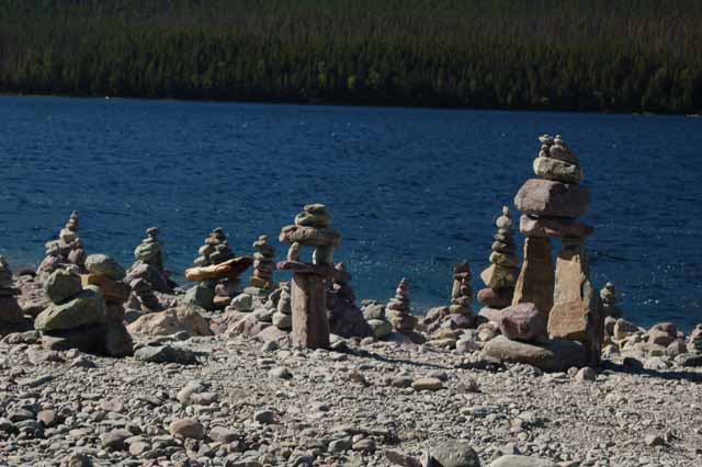 a beach of cairns, McDonald Lake Lodge